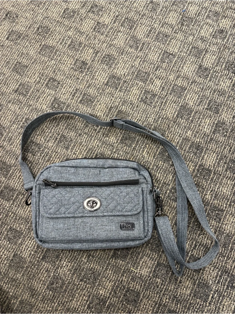 Lug Switch RFID Crossbody Wallet Bag in a heather grey